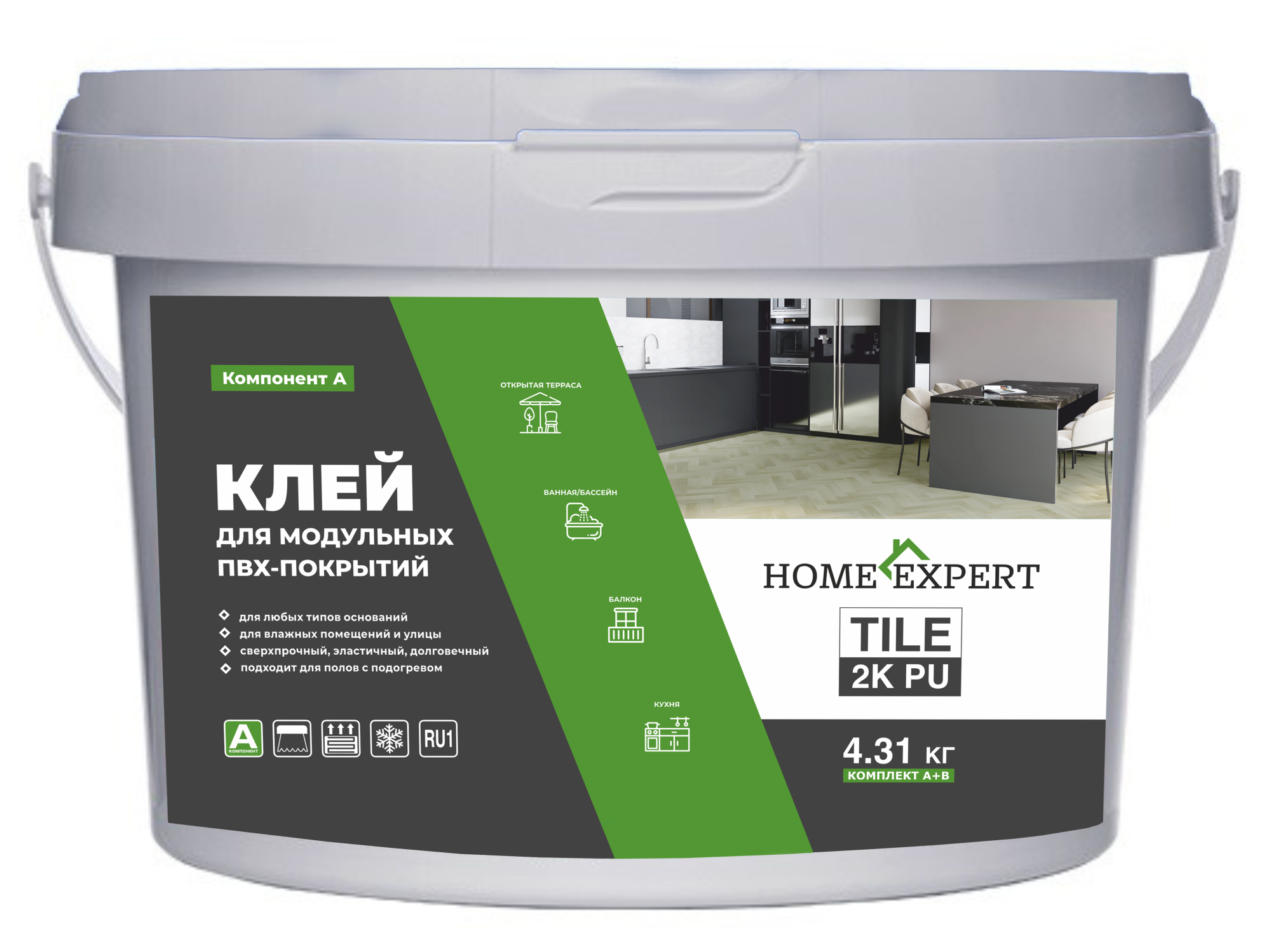 Клей для ПВХ плитки Home Expert TILE 2K PU 4,31 кг